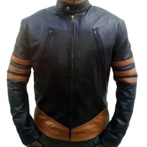 xmen origins wolverine black leather jacket
