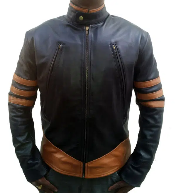 xmen origins wolverine black leather jacket