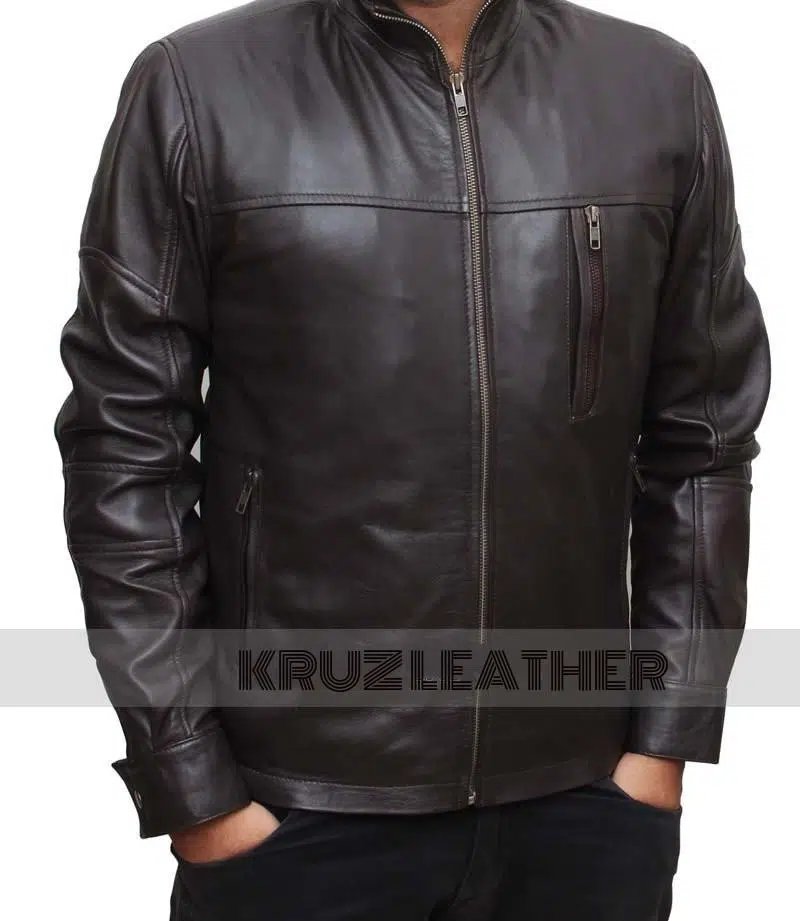 Stephen Amell Oliver Queen Arrow Brown Real Leather Jacket - Image 2