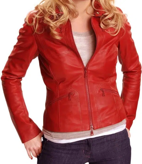 emma swan once upon a time red leather jacket