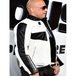 Fast and Furious 7 Vin Diesel White Faux Leather Jacket for Men