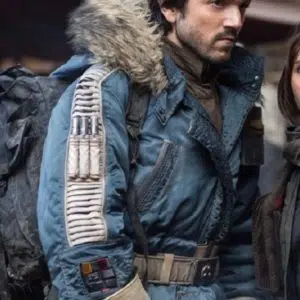 Rogue One Deigo Luna Fur Jacket - Star Wars Captain Cassian Andor Jacket