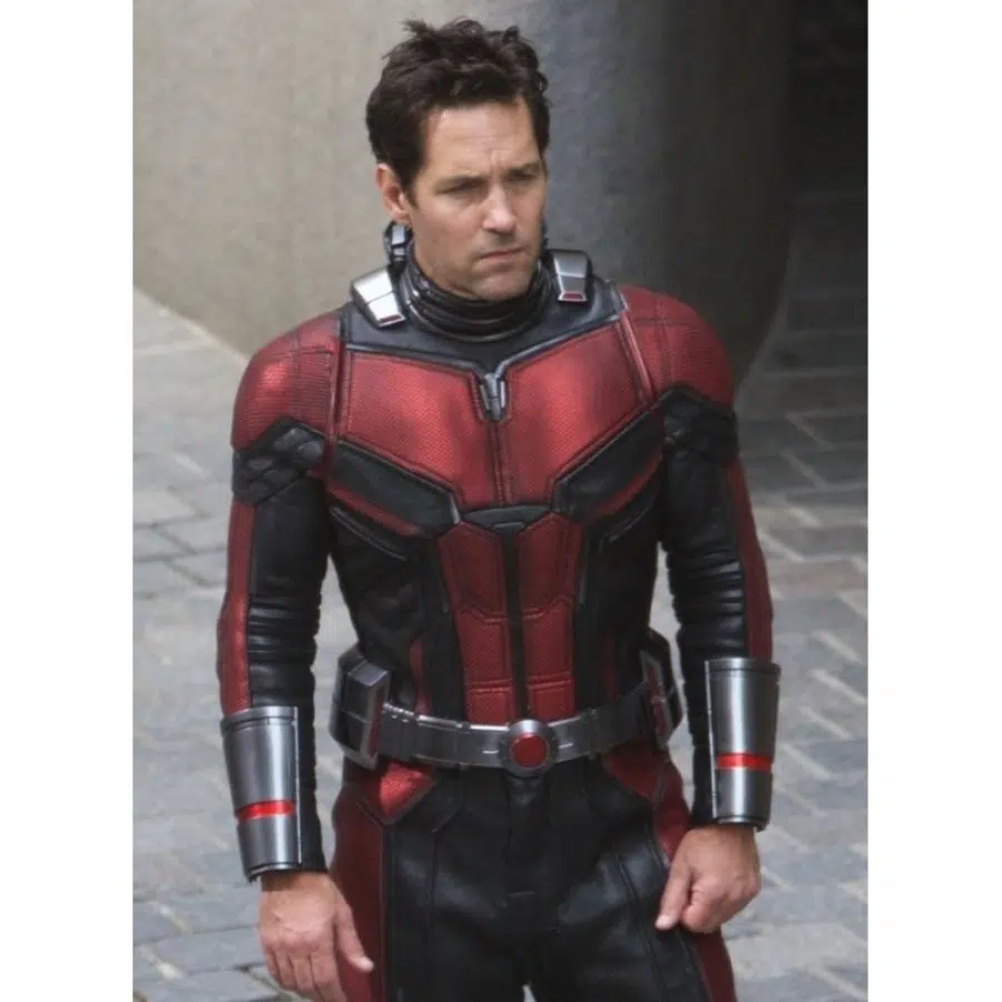 Ant-Man 2 Paul Rudd Red and Black Real Leather Jacket Model