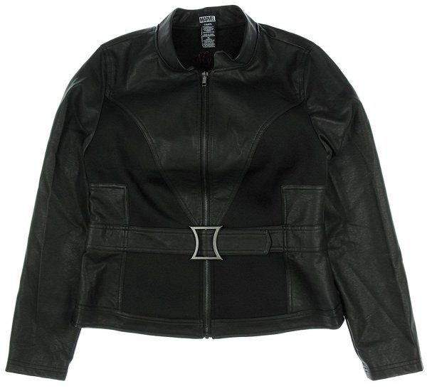 Avengers Black Widow Jacket - Faux and Real Black Leather Jacket For Women Front