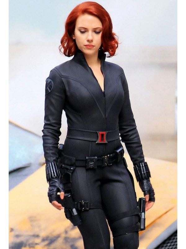 Avengers Black Widow Jacket - Faux and Real Black Leather Jacket For Women Model