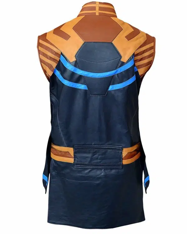 Avengers Infinity War Josh Brolin Thanos Blue Leather Vest Back