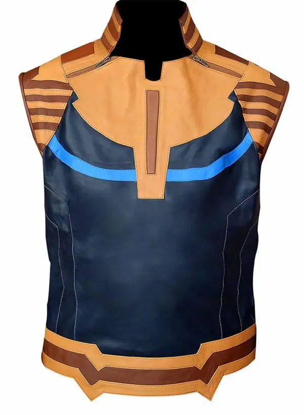 Avengers Infinity War Josh Brolin Thanos Blue Leather Vest Front